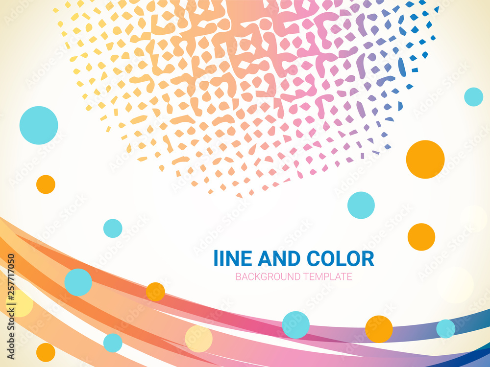 Poster vector abstract wavy lines and dots background