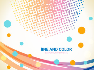 Vector abstract wavy lines and dots background