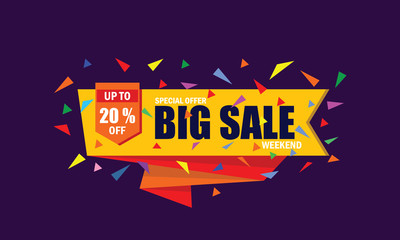 Big sale banner. sale and discount labels