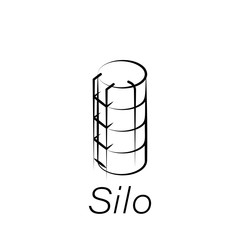silo hand draw icon. Element of farming illustration icons. Signs and symbols can be used for web, logo, mobile app, UI, UX © FIDAN