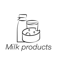 milk products hand draw icon. Element of farming illustration icons. Signs and symbols can be used for web, logo, mobile app, UI, UX