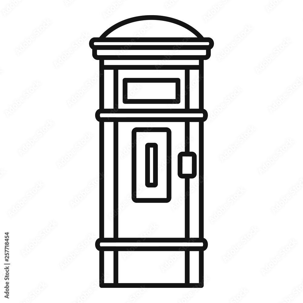 Poster street post box icon. outline street post box vector icon for web design isolated on white backgroun