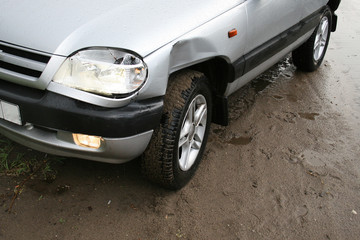 Fototapeta na wymiar Damage to the car body. Automobile insurance. Accident.