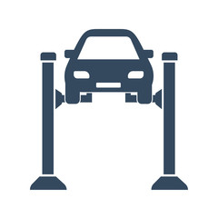 Car lift. Machine maintenance. Car repairs. Check the car.