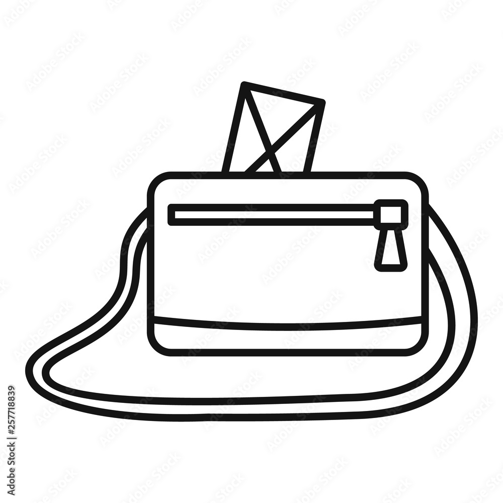 Aufkleber postman bag icon. outline postman bag vector icon for web design isolated on white background