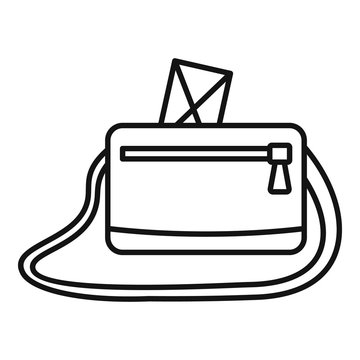 recommend clip art: Postman bag icon. Outline postman bag vector icon for web design isolated on white background