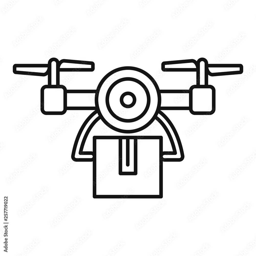 Aufkleber drone delivery icon. outline drone delivery vector icon for web design isolated on white background