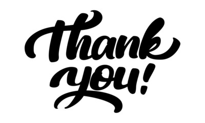 Lettering word phrase Thank you inscription