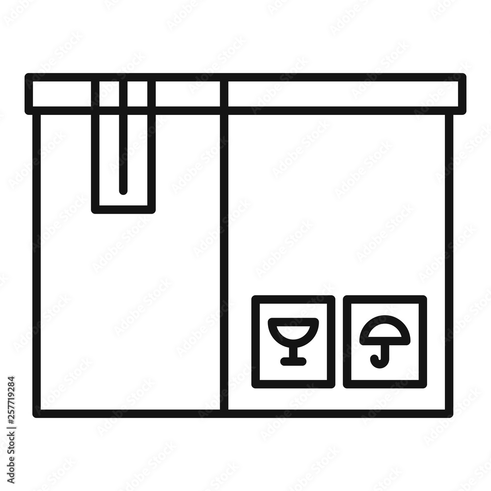 Poster delivery box icon. outline delivery box vector icon for web design isolated on white background