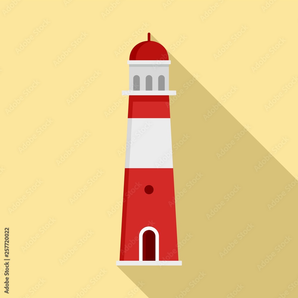 Poster port lighthouse icon. flat illustration of port lighthouse vector icon for web design