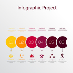 Fototapeta na wymiar Infographic element with icons and options. Vector illustration