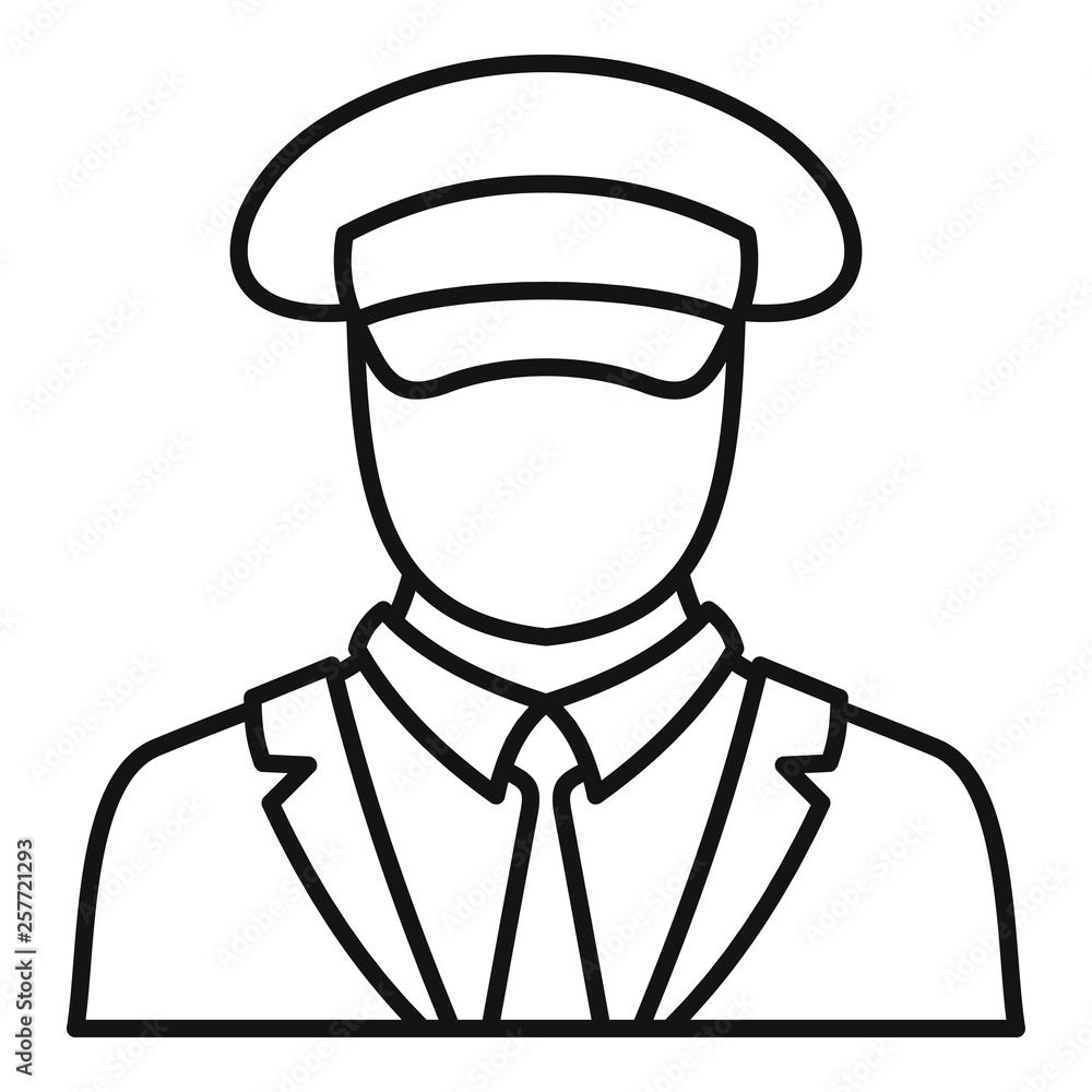 Poster ship captain icon. outline ship captain vector icon for web design isolated on white background