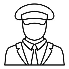 Ship captain icon. Outline ship captain vector icon for web design isolated on white background