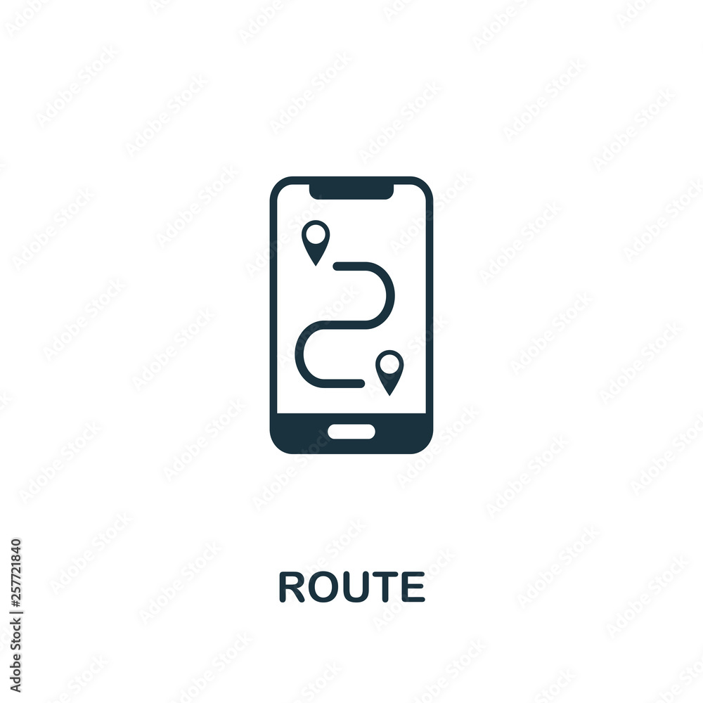 Poster route icon. creative element design from tourism icons collection. pixel perfect route icon for web 
