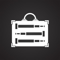 Case icon on background for graphic and web design. Simple vector sign. Internet concept symbol for website button or mobile app.