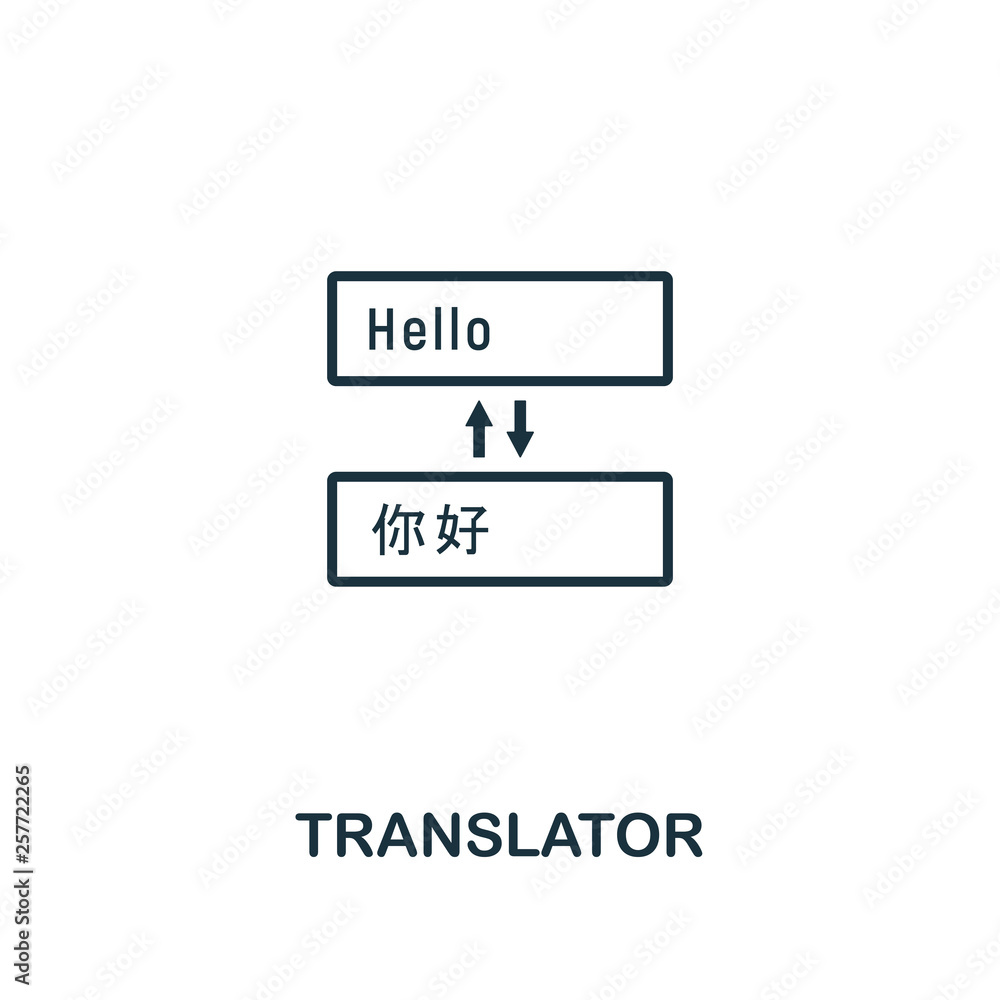 Poster translator icon. creative element design from tourism icons collection. pixel perfect translator ico