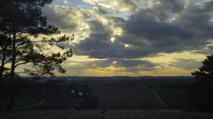 Abend am Berg beim Sonnenuntergang