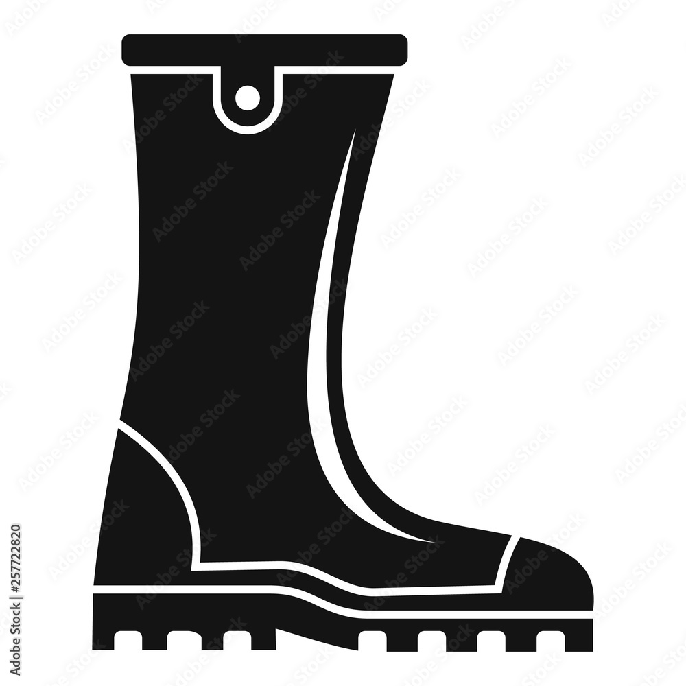 Poster rubber boot icon. simple illustration of rubber boot vector icon for web design isolated on white ba
