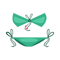 Bikini. Sexy swimsuit with strings. Vector illustration can be used for topics like beach, pool party, vacation, summertime