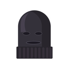 Black warm ski mask. Balaclava, alpinist outfit, winter clothing. Vector illustration can be used for topics like mountain climbing, face protection, snowy peak