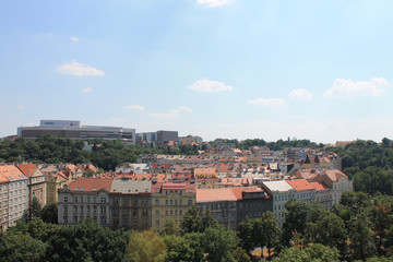 Fototapeta na wymiar Panorama of the district of Nusle in Prague, Czech Republic