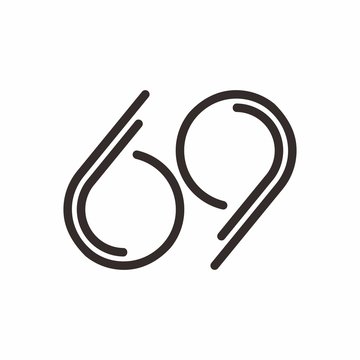 69 logo initial letter design template vector illustration