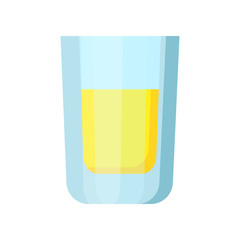 Glass of pineapple juice. Water, fresh, cocktail. Vector illustration can be used for topics like cold drink, summer, bar menu