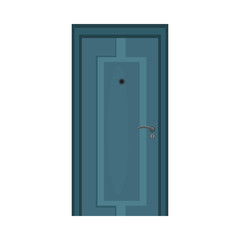 Hall door. Steel, door spy, entrance. Vector illustration can be used for topics like doorway, home, apartment
