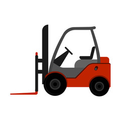 Forklift truck. Flat design.