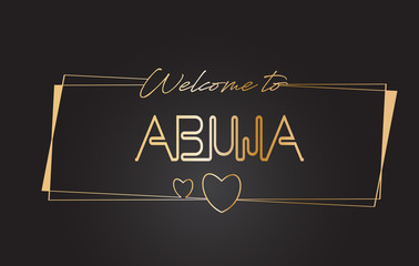 Abuja Welcome to Golden text Neon Lettering Typography Vector Illustration.