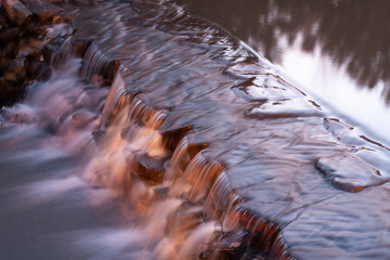 Little waterfall in the evening