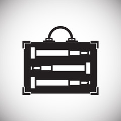 Case icon on background for graphic and web design. Simple vector sign. Internet concept symbol for website button or mobile app.