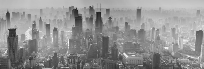 Panorama of Shanghai Skyline (China)