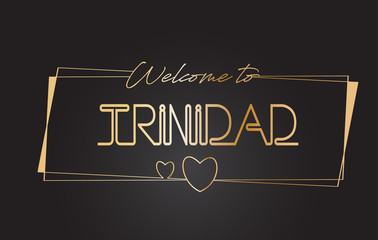 Trinidad Welcome to Golden text Neon Lettering Typography Vector Illustration.