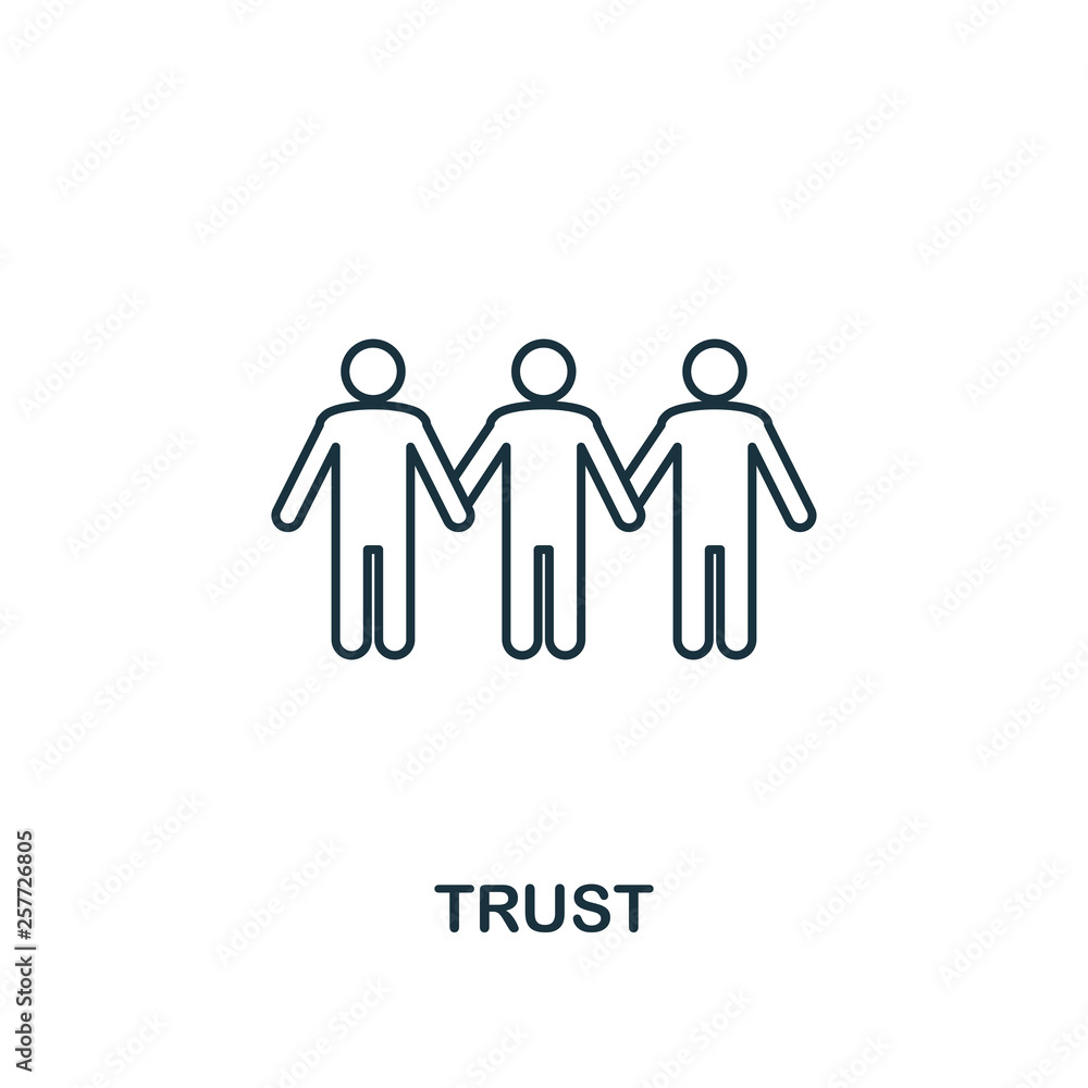Poster trust icon. thin line design symbol from business ethics icons collection. pixel perfect trust icon 