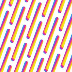 Gradient neon repeated sticks on white. Eps 10