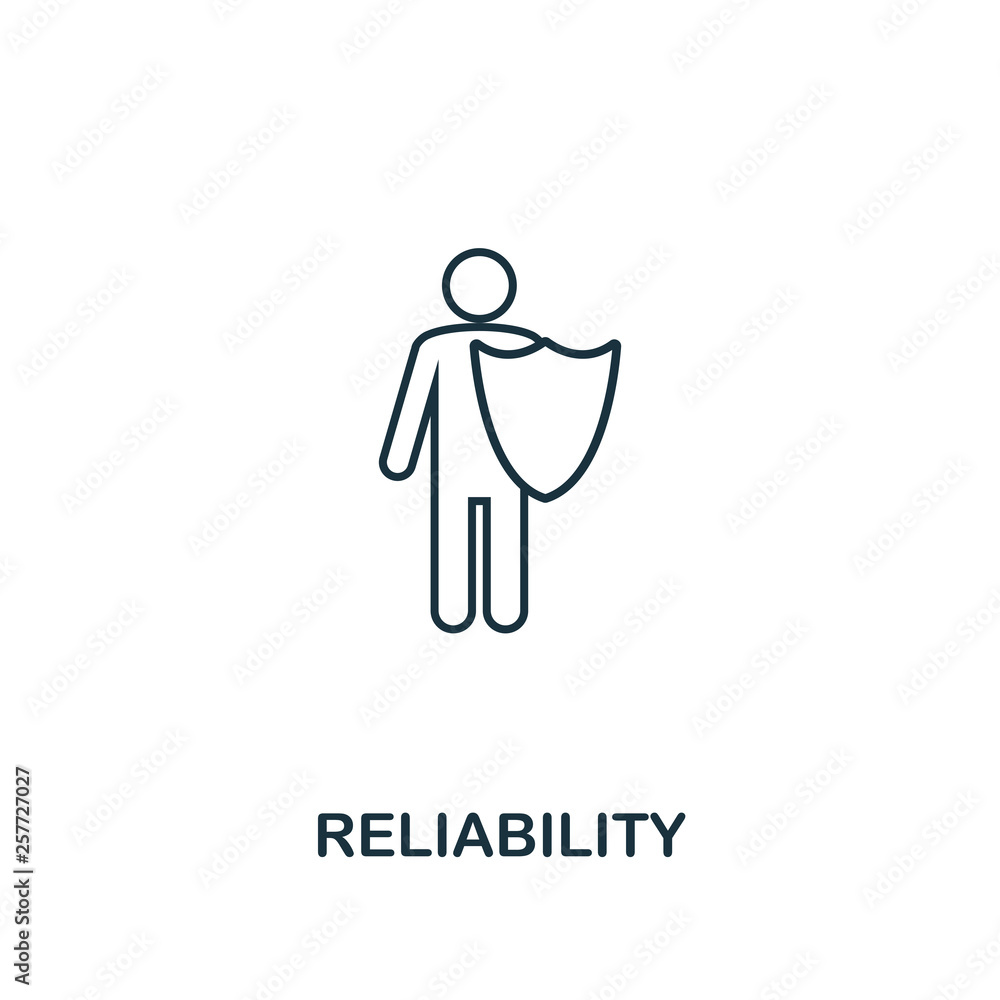 Aufkleber reliability icon. thin line design symbol from business ethics icons collection. pixel perfect relia