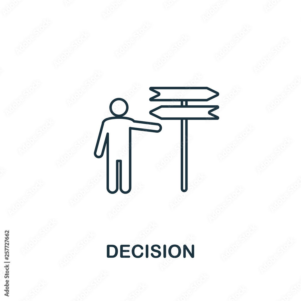 Poster decision icon. thin line design symbol from business ethics icons collection. pixel perfect decision