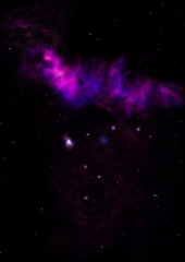 Star field in space and a nebulae. 3D rendering