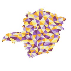 Minas Gerais Brazilian state polygonal map background low poly style yellow, orange, blue, purple colors vector illustration eps