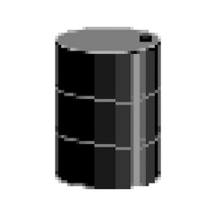 Oil barrel pixel art. 8 bit cask petroleum