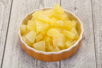 Marinated pineapple pieces