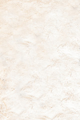  Background: flour scattered on the table.  Top view.