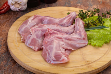 Raw rabbit legs