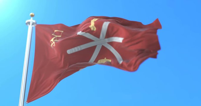 Flag of the city and administrative center of Tula, Russia. Loop