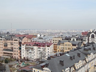 Kiev. Panoramic view. First month of spring.