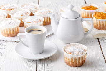 hot coffee and muffin