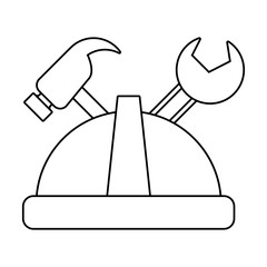 helmet wrench and hammer