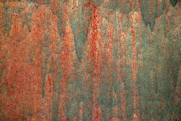 Old painted texture of metal wall. Copy space