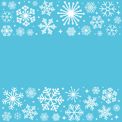 Decorative snowflake on blue background